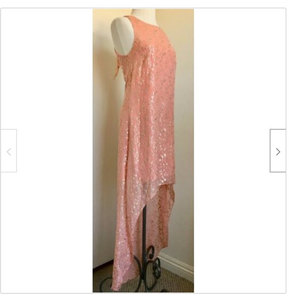 ERIN FETHERSTON 100% Silk High-Low Dress Pink PROM Elegance - Picture 1 of 9
